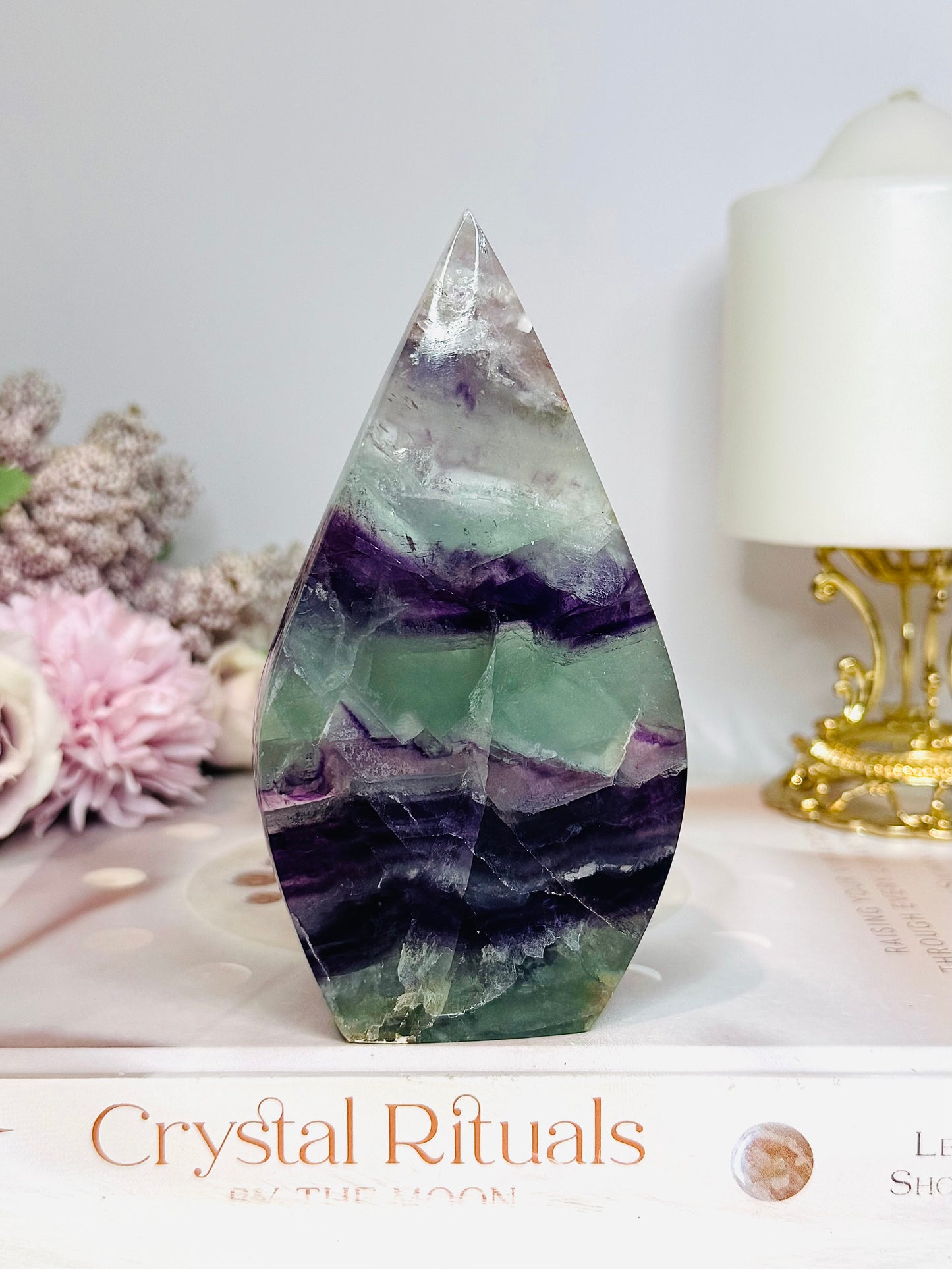 High Grade Fluorite Flame 12cm