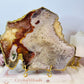 A Collectors Piece ~ High Grade Natural Pink Amethyst Druzy Slice | Slab with Gold Plating on Gold Stand 496g