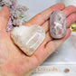 Flower Agate Heart & Palm Stone