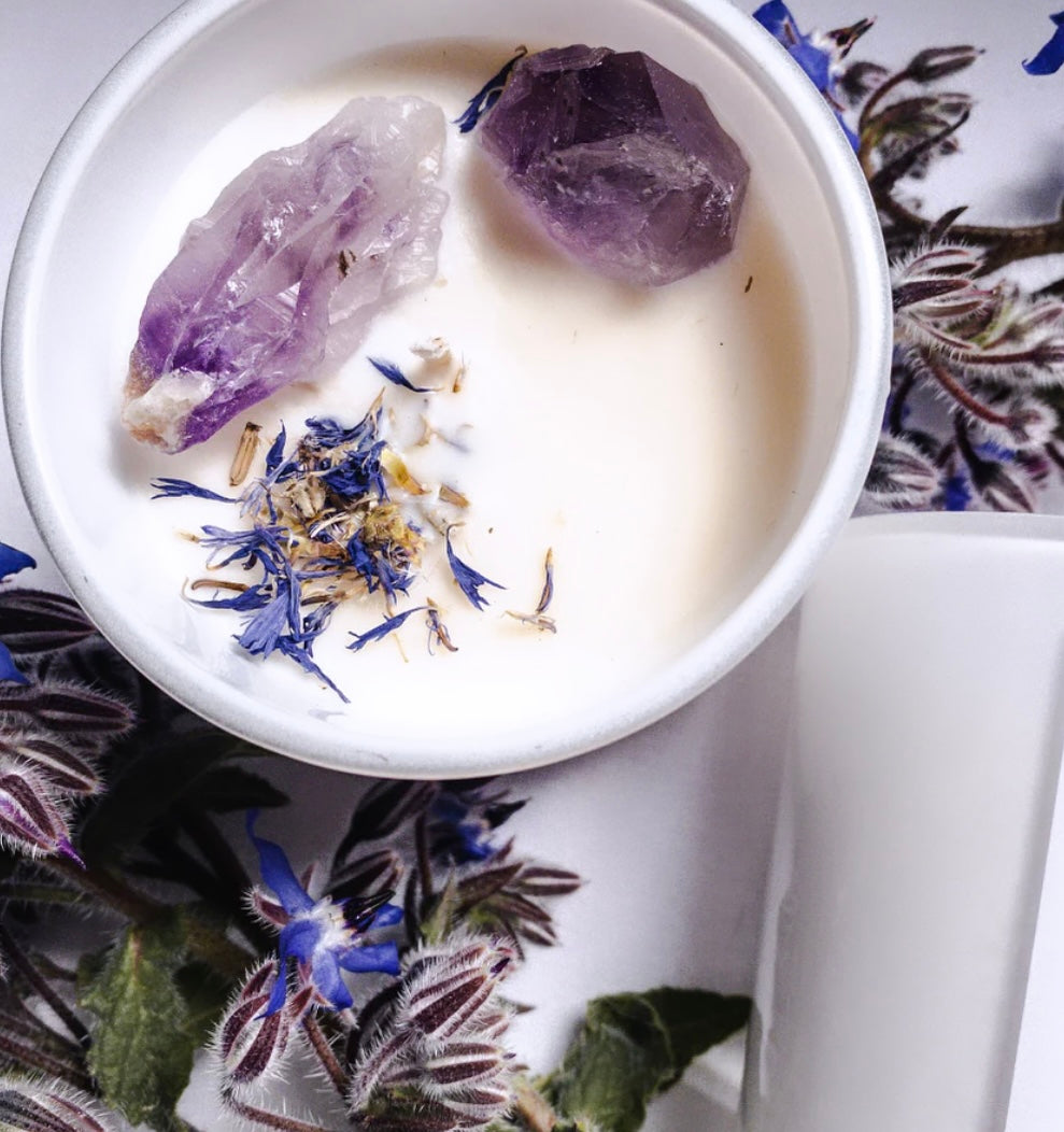 ‘Cleanse’ - Reiki + Amethyst Infused Candle ~ This Large Candle Is The Perfect way to clear your space and Protect yourself from Negative Energy