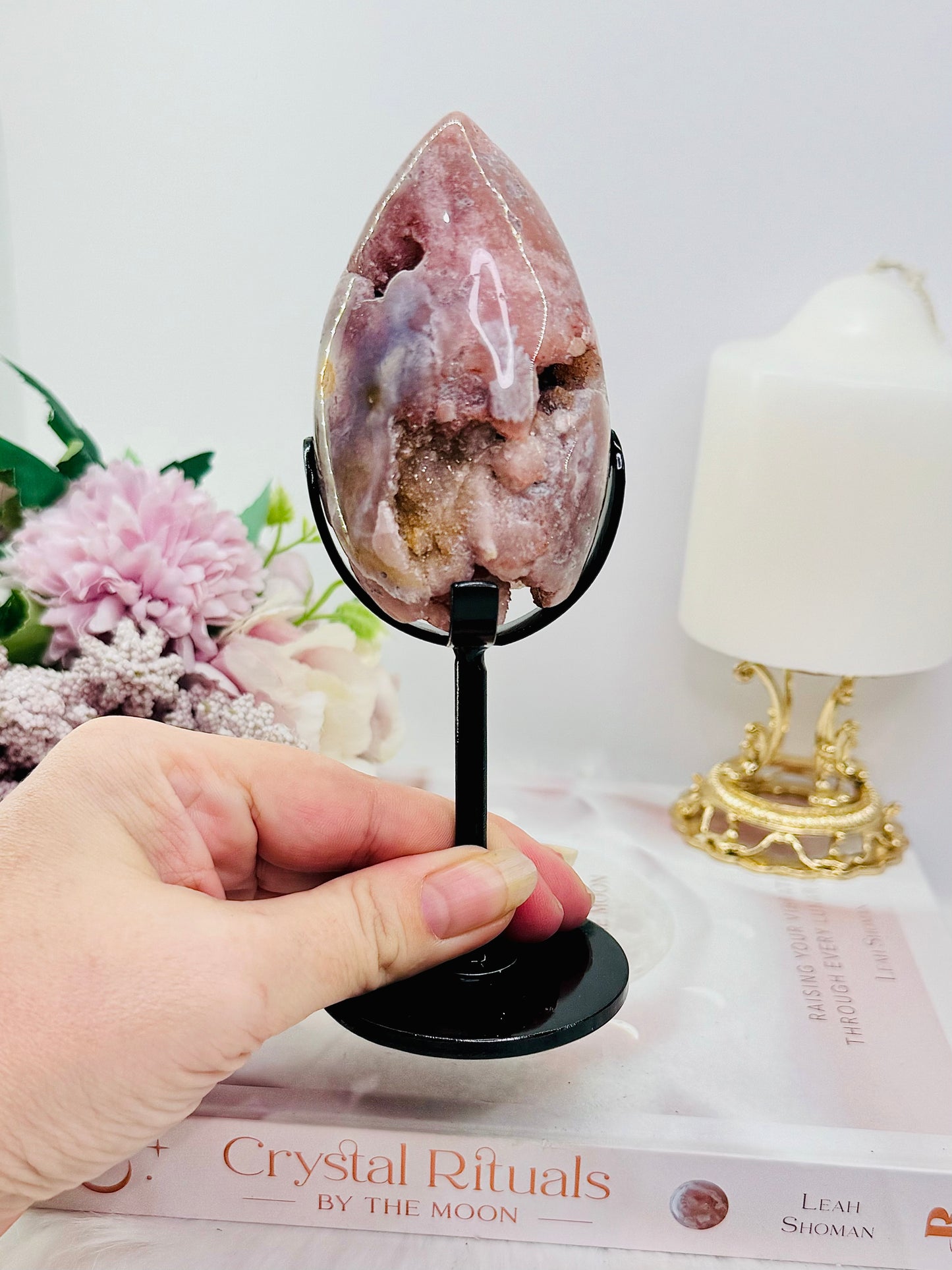 ⚜️ SALE ⚜️ Druzy Pink Amethyst Egg on Stand 16cm