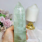Large Green Fluorite Tower with Rainbows 15.5cm 650g