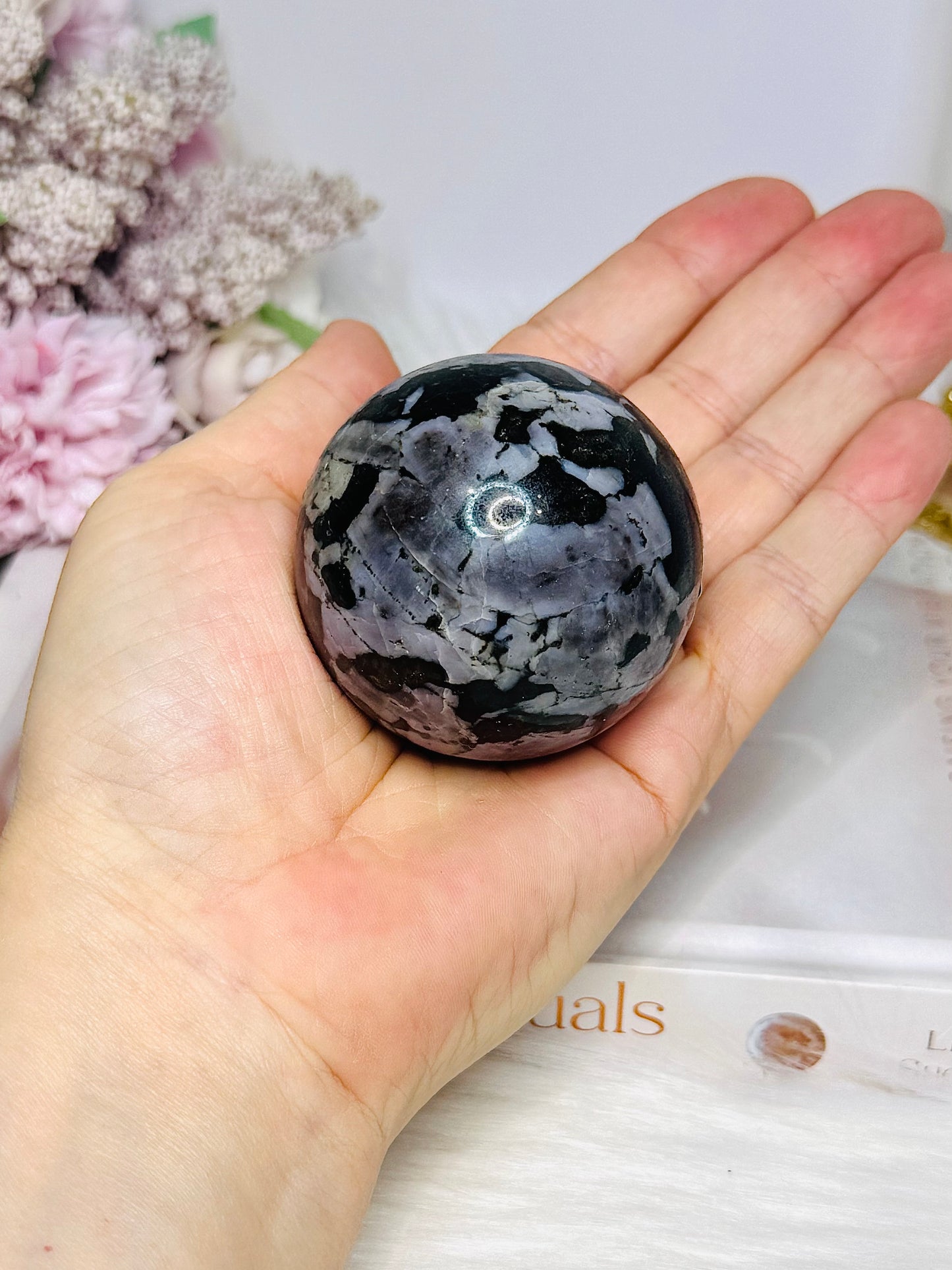 Indigo Gabbro Sphere on Stand 221g