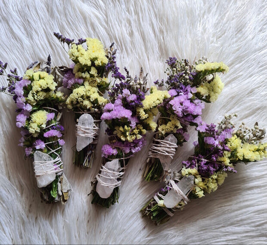 Smudge Wand With Rose Quartz, Lavender & Sage