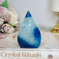 Blue (Dyed) Druzy Agate Flame | Freeform 7.5cm