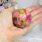 Thulite Sphere with Epidote 208g On Stand