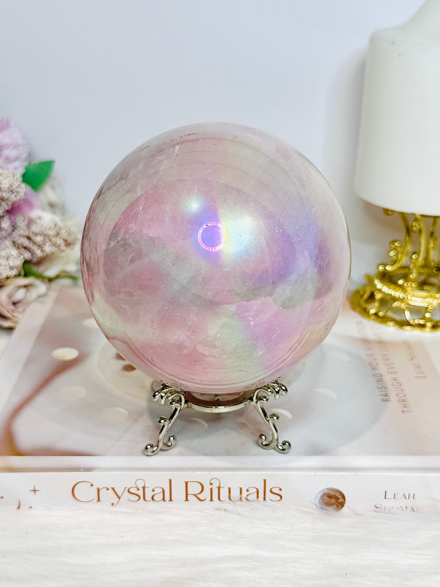Angel Aura Rose Quartz Sphere 1.2Kg