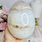 Huge Druzy Agate Carved Egg On Stand 1.75KG