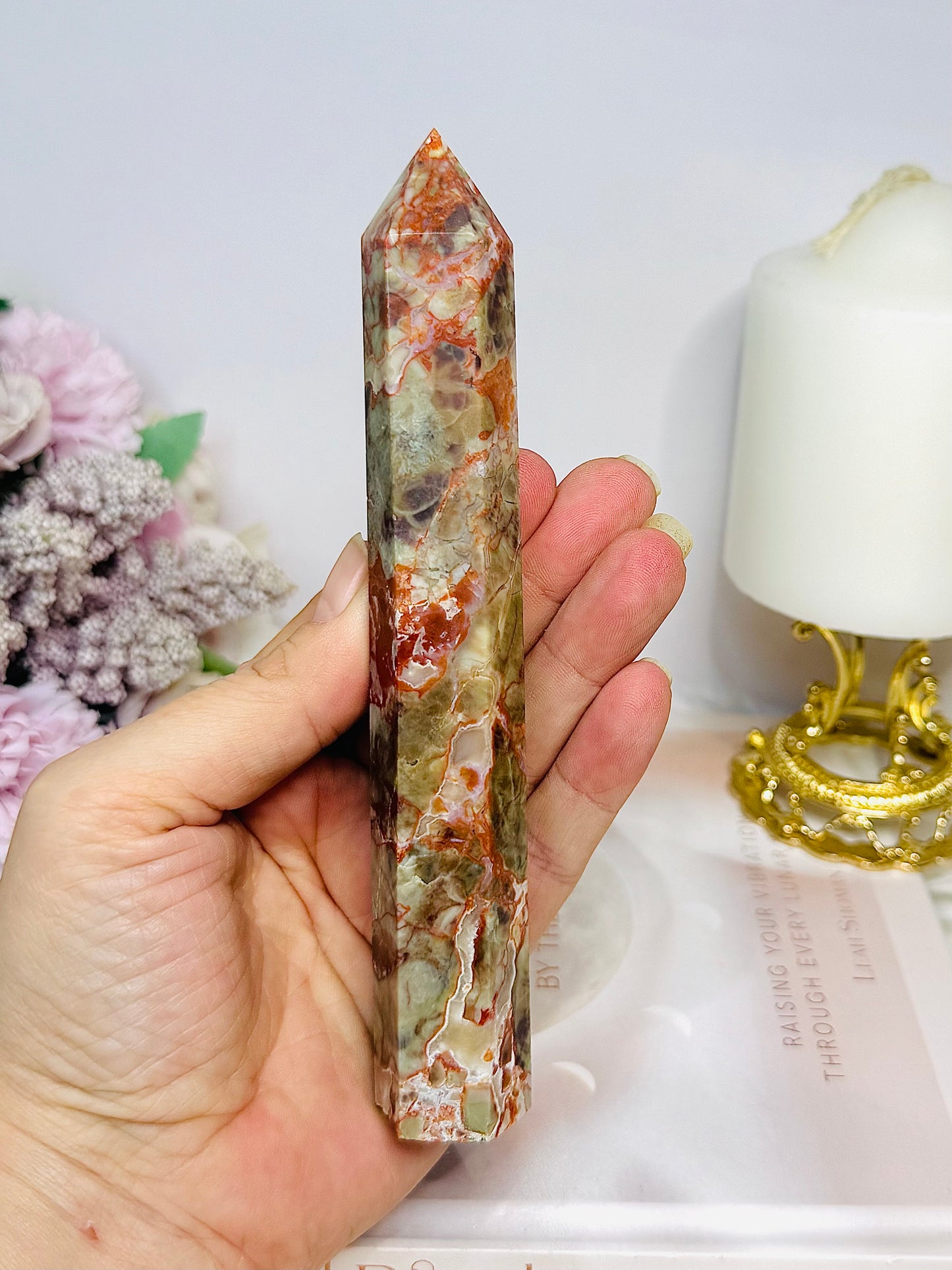 Money Agate Tower 16cm