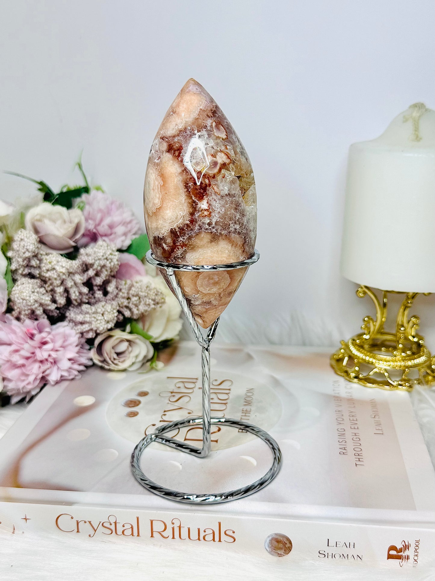 High Grade Druzy Pink Amethyst Egg | Freeform on Stand 17cm 290g