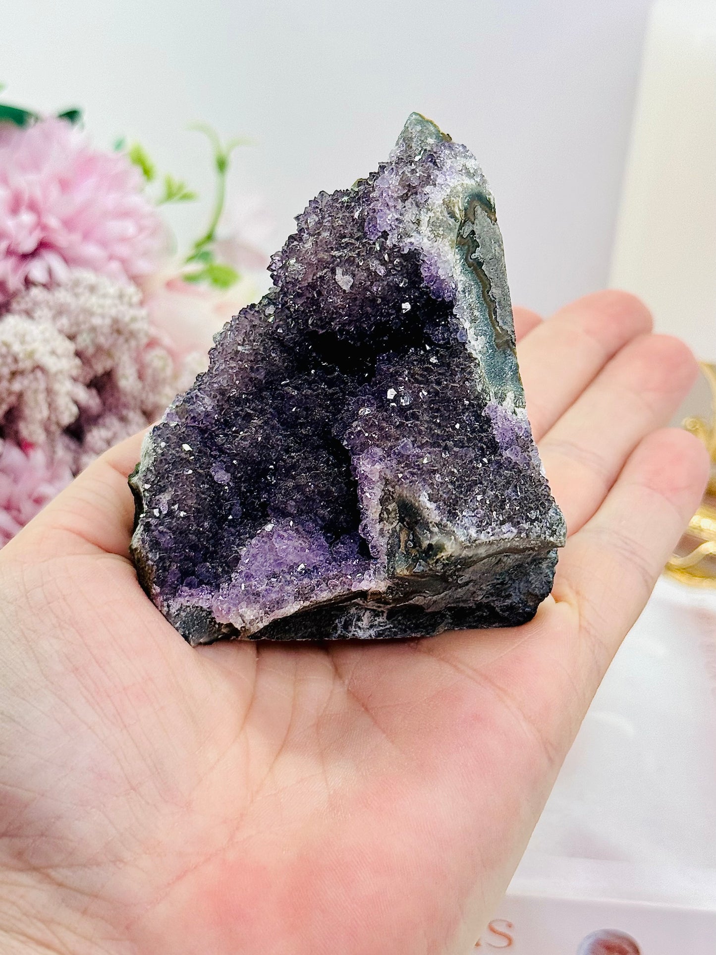 Base Cut Amethyst Cluster From Brazil 7cm