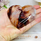 High Grade Fire Quartz Heart On Stand