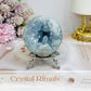 Natural Celestite Geode on Stand 395g