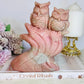 Incredibly Carved Huge Pink Opal Owls 16.5cm 1.15KG Just Perfect!