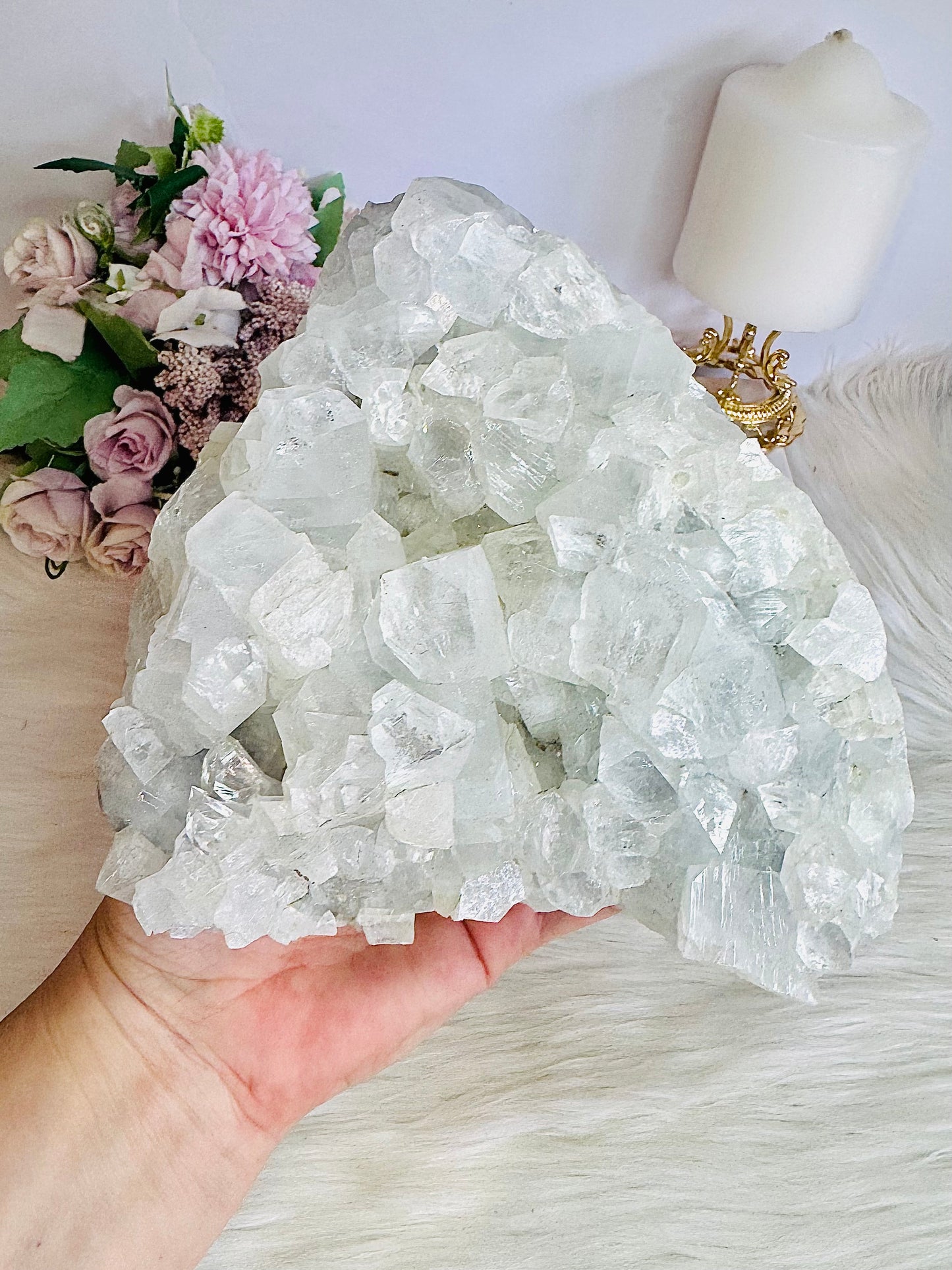 ⚜️ SALE ⚜️ Collectors Piece ~ High Grade Huge Natural White Apophyllite Cluster 1.79KG