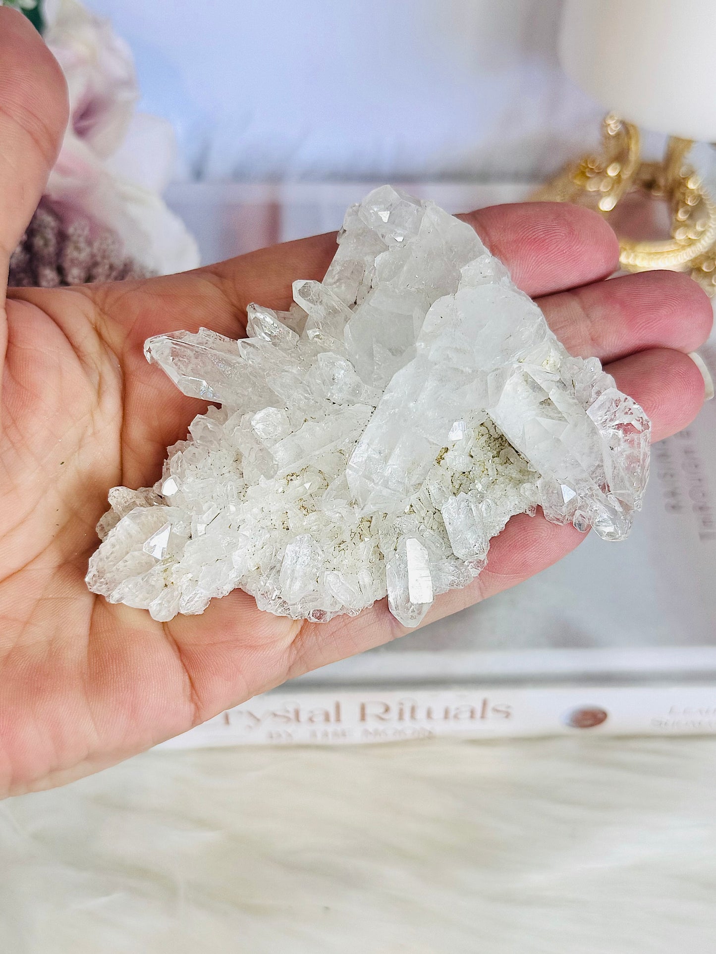 High Grade 9cm Clear Quartz Cluster Specimen From Brazil