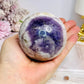 Large Chevron Amethyst Sphere on Stand 502g