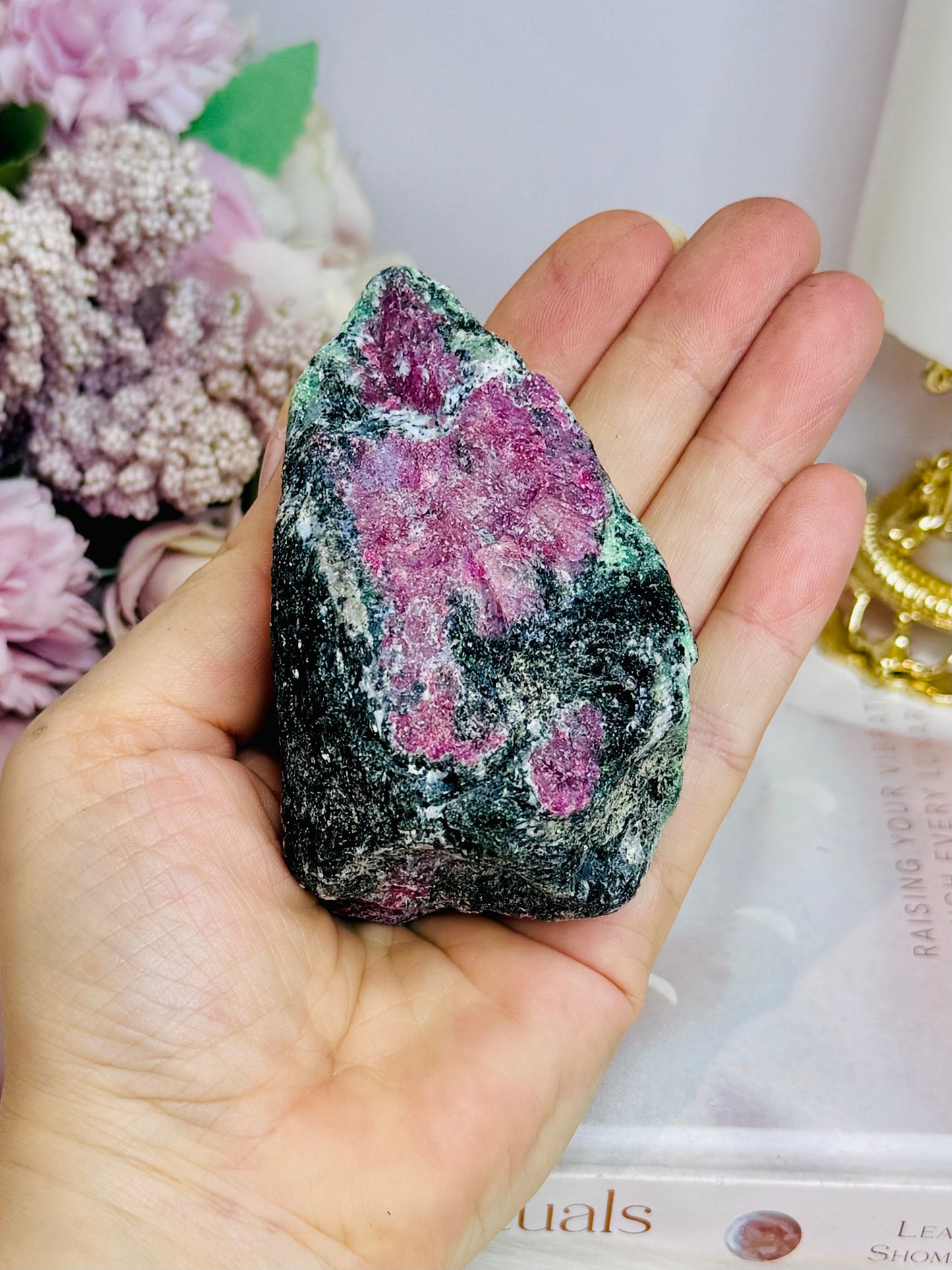 Natural Ruby in Zoisite Specimen UV Reactive 268g