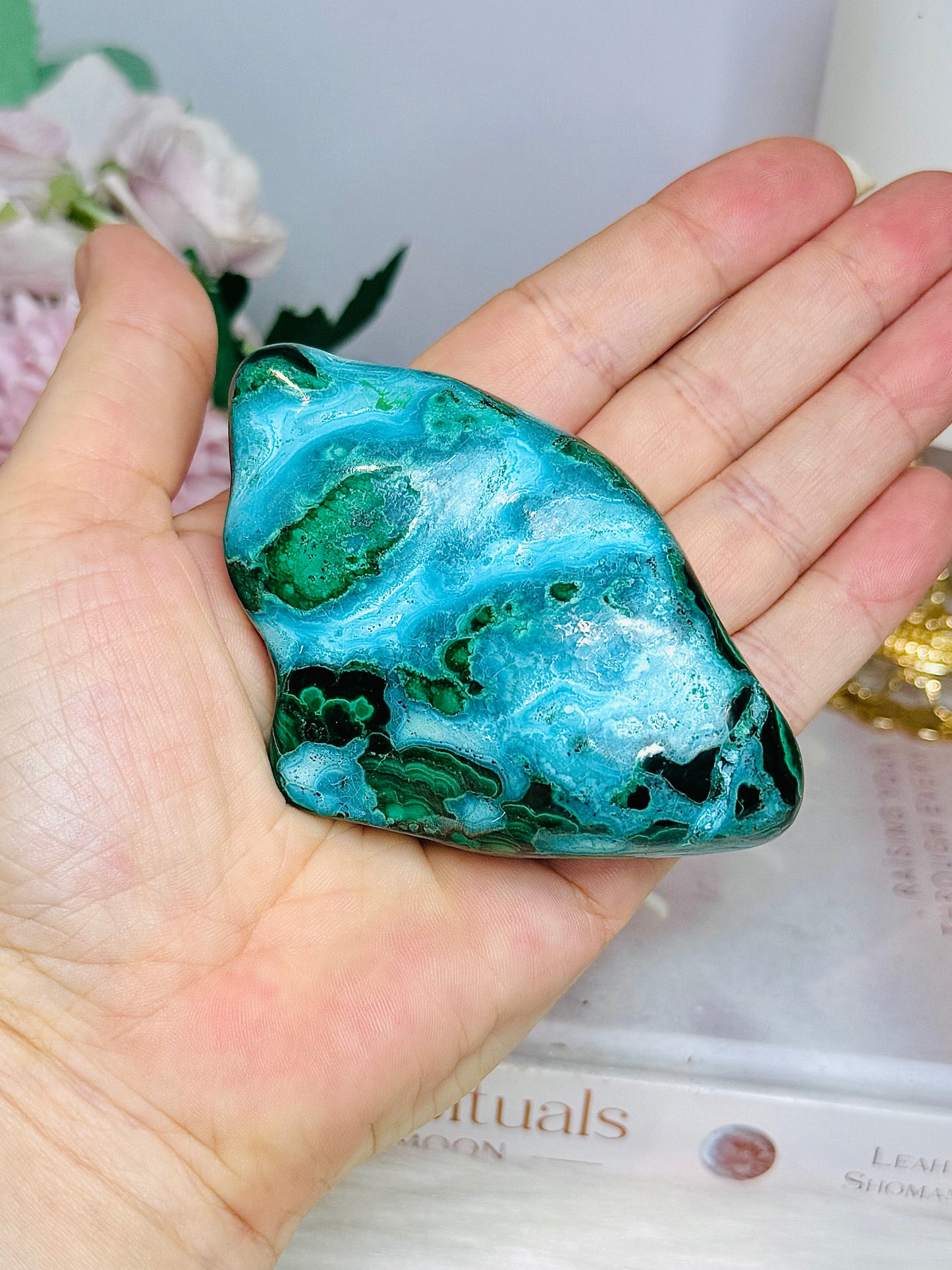 Large Malachite | Chrysocolla Polished Natural Freeform 8.5cm 172g
