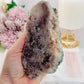 Classy & Fabulous!!! Stunning 12.5cm Druzy Pink Amethyst Slab From Brazil On Stand