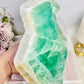 Incredible Huge 2.68KG Natural Green Fluorite Chunky Tower | Obelisk with Rainbows 
(please note back of tower is not flat see pics)