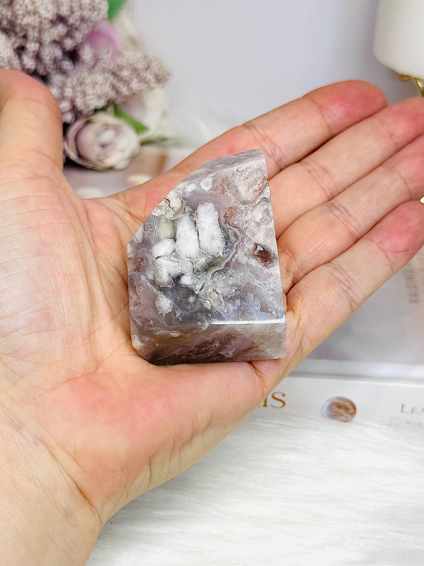 Green Flower Agate Freeform 121g