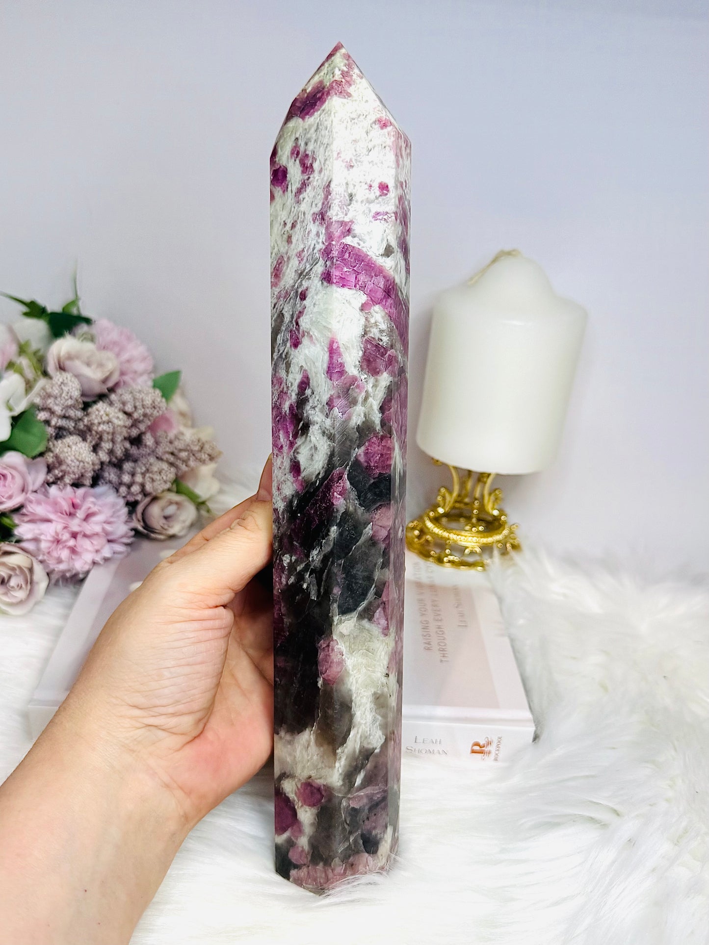 Huge Pink Tourmaline Tower 28cm