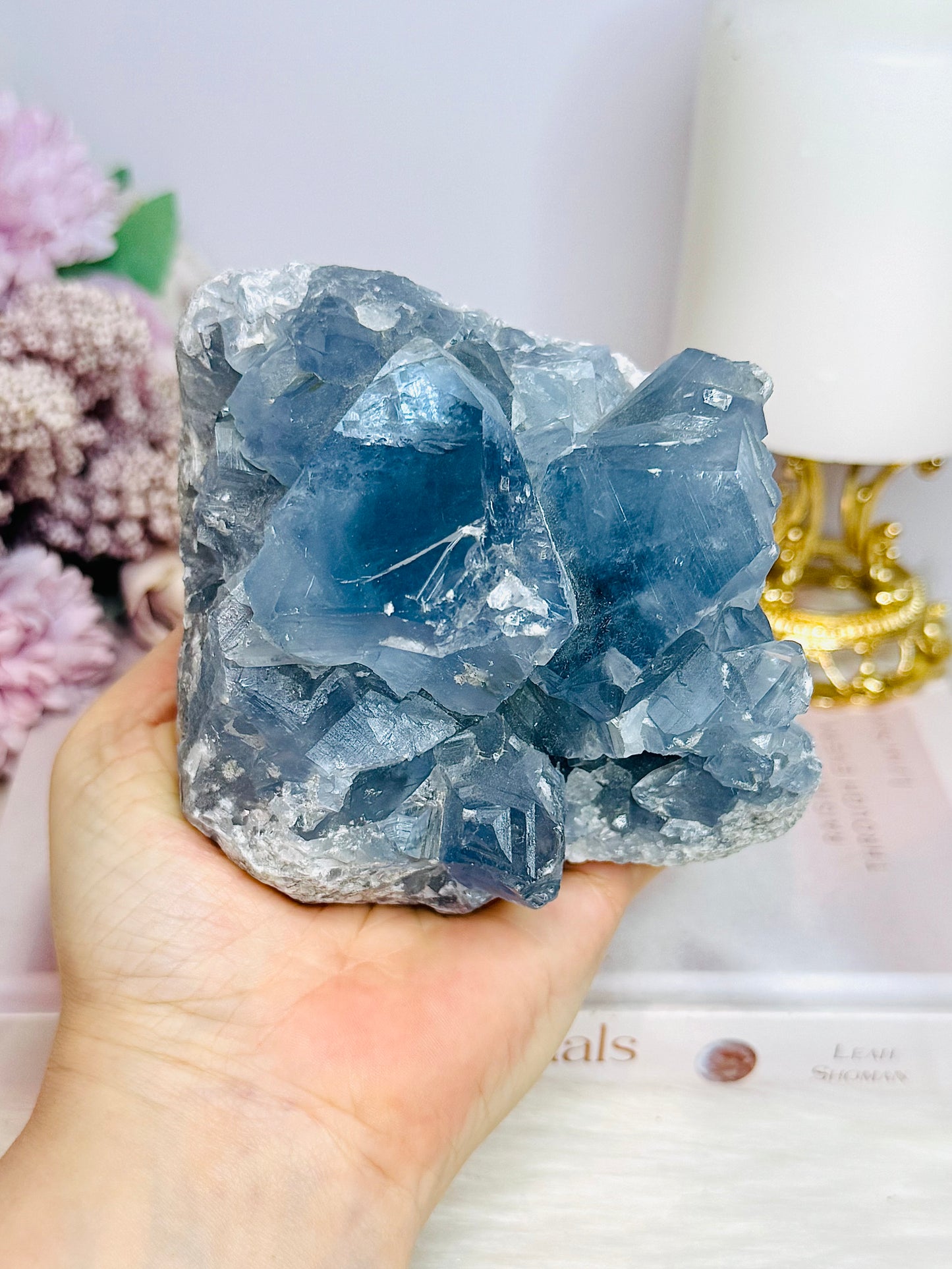 High Grade Natural Blue Celestite Large Freeform 1.12KG