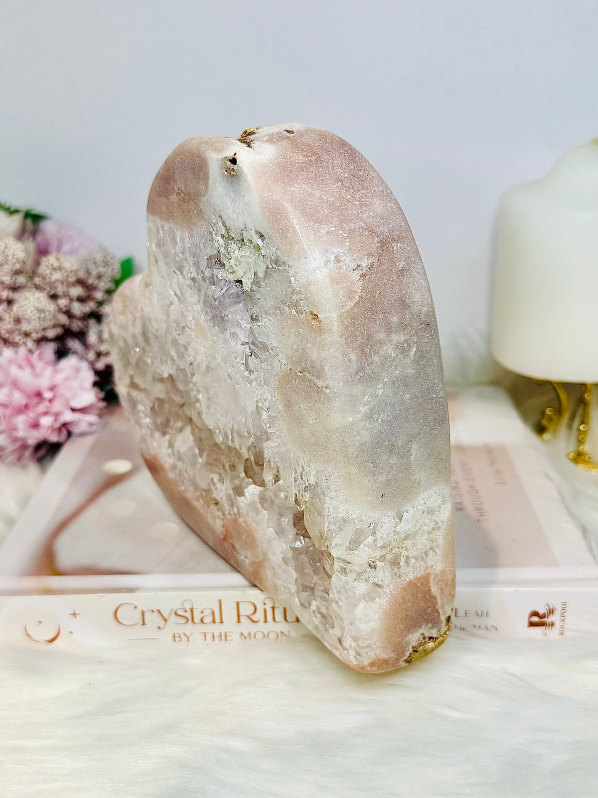 Huge High Grade Pink Amethyst Druzy Heart 16cm 1.57KG