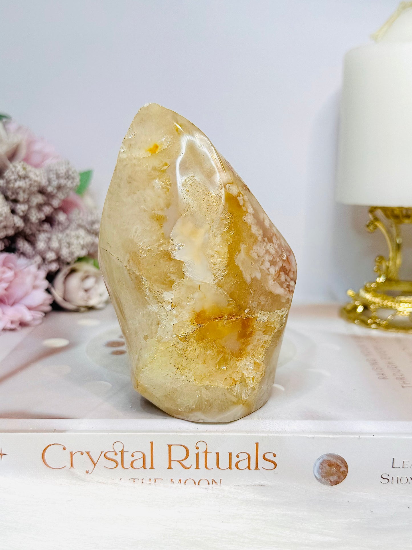 Chunky Flower Agate Flame 10cm 431g