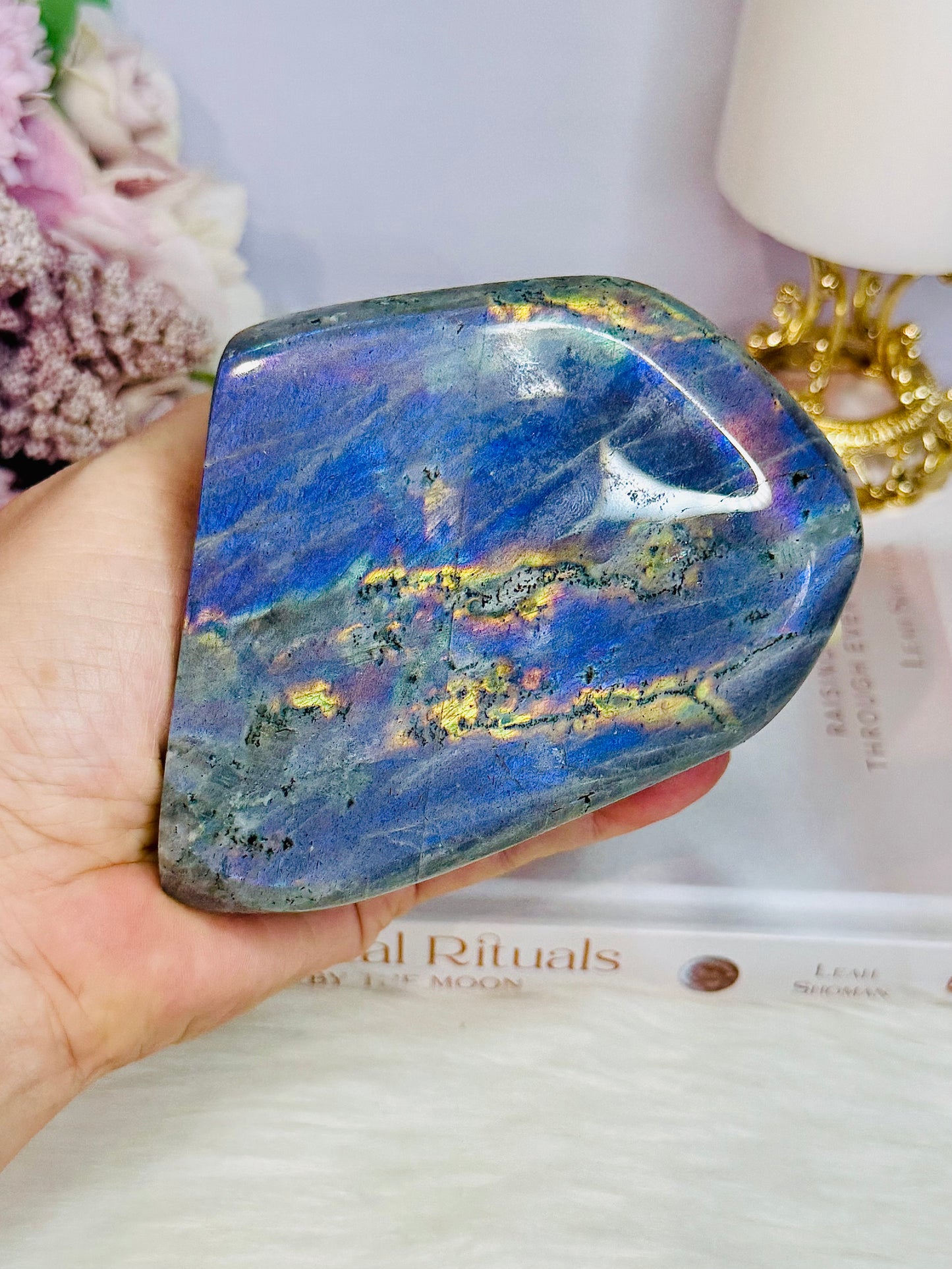 Incredibly Gorgeous Large Polished Labradorite Freeform with Amazing Flash 624grams