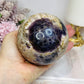 Large Chevron Amethyst Sphere on Stand 926g