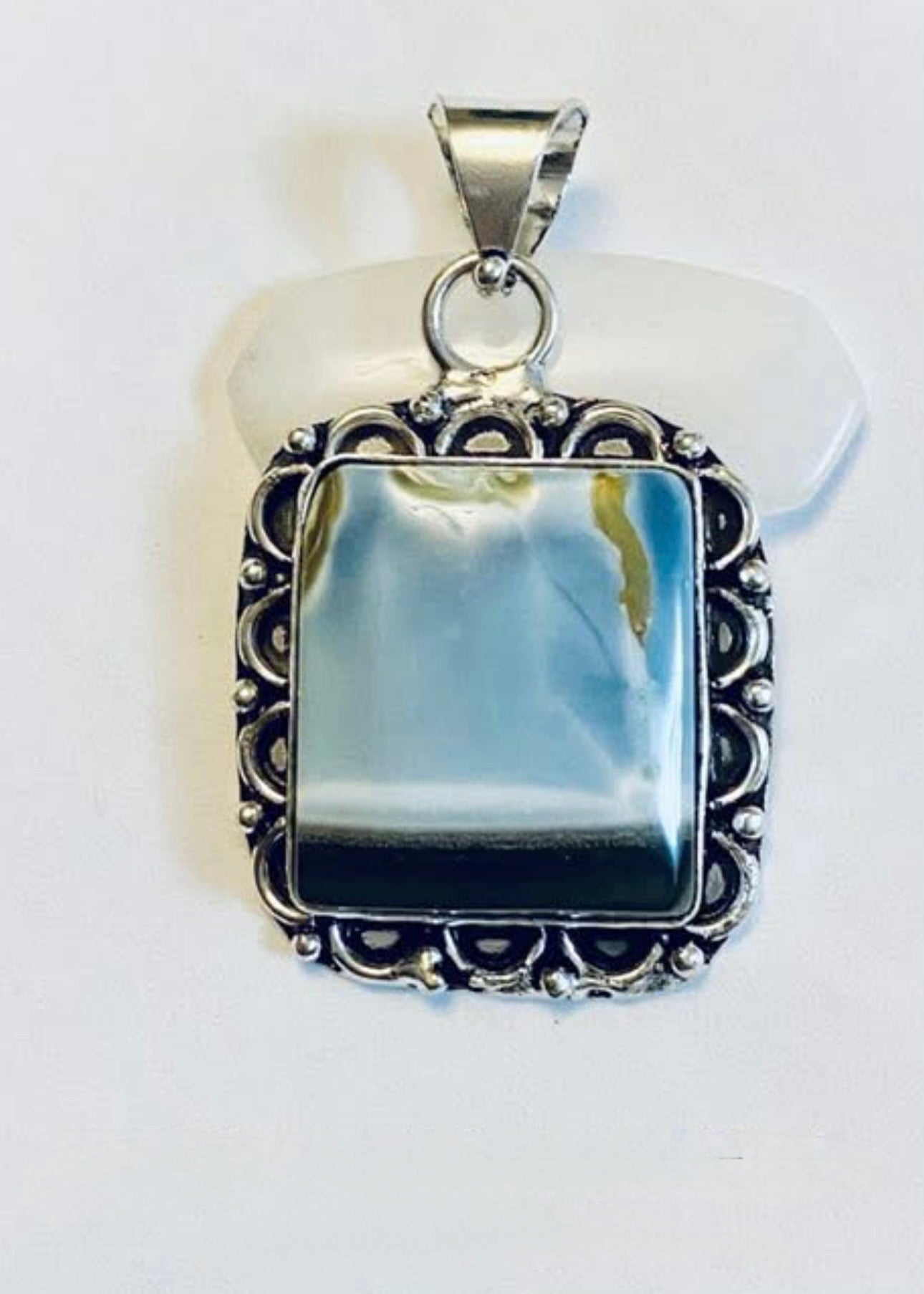 Owhyee Blue Opal Sterling Silver Pendant in Gift Bag