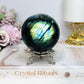 Large Labradorite Sphere on Stand 520g