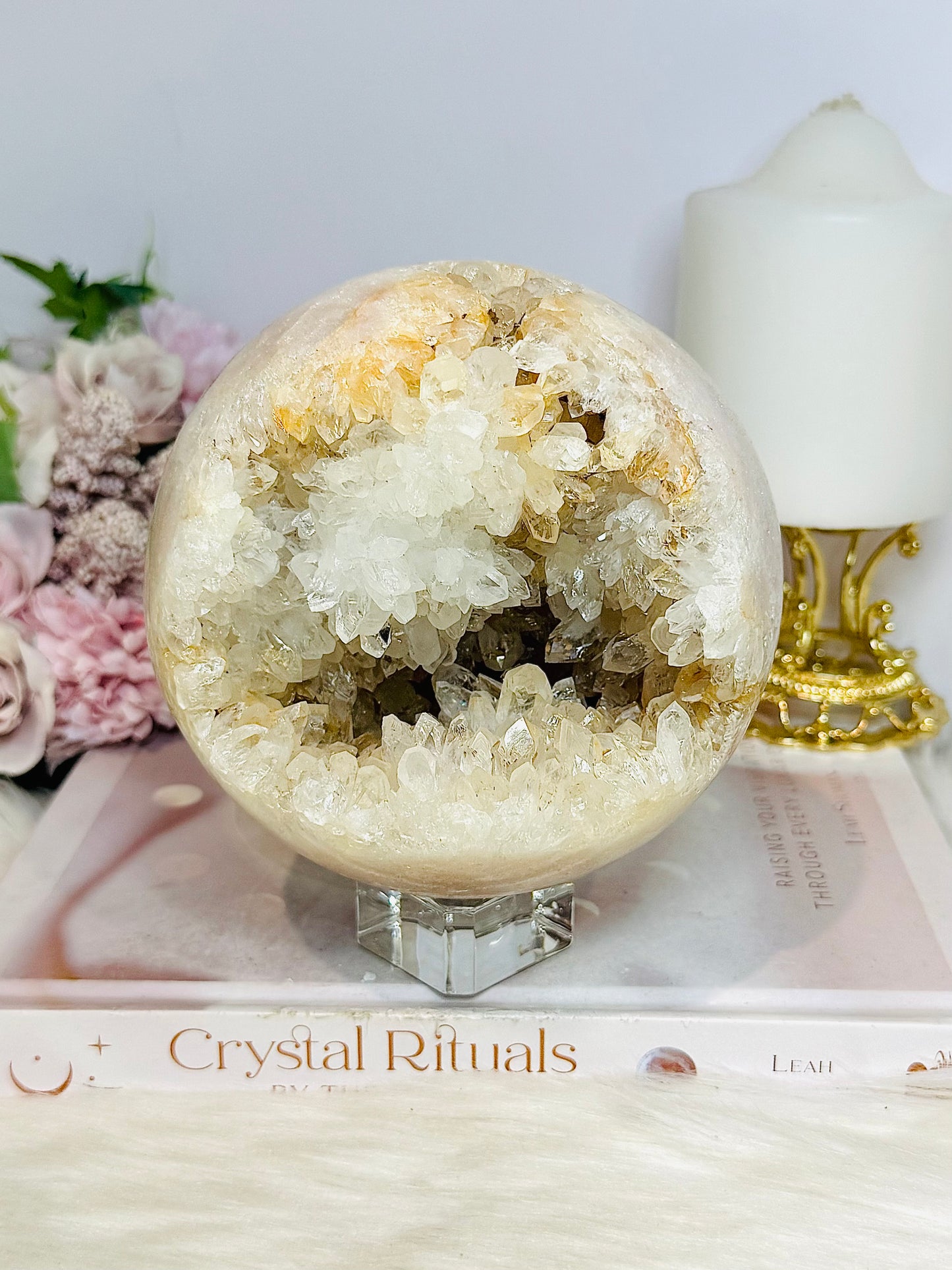 Huge Pink Amethyst Druzy Geode Sphere 11cm 1.86KG