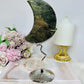 Large Pyrite Carved Moon on Stand 19cm