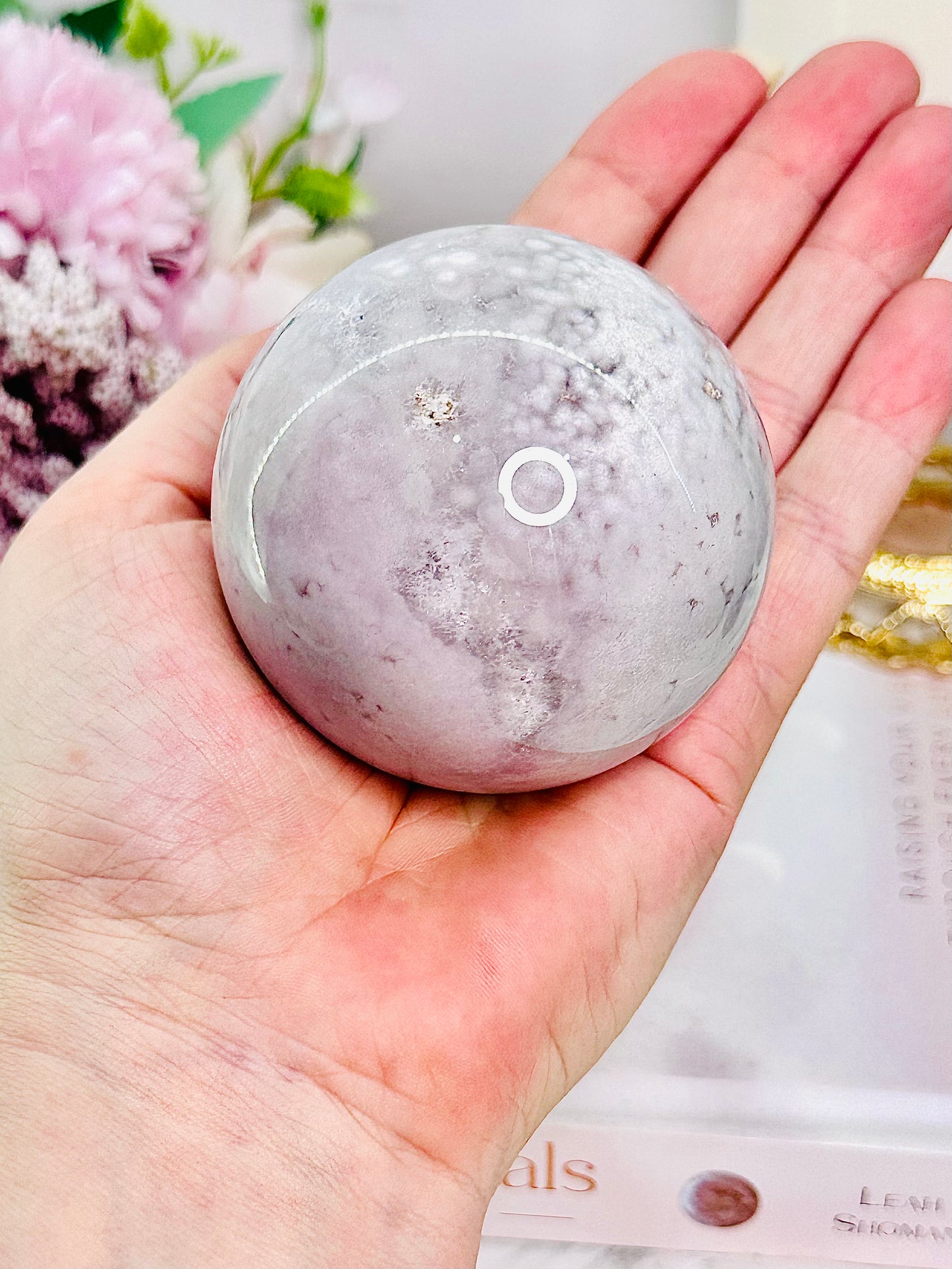 Graceful & Elegant ~ Spectacular 372Gram Druzy Pink Amethyst Sphere on Silver Stand From Brazil (Glass stand in pic is display only)