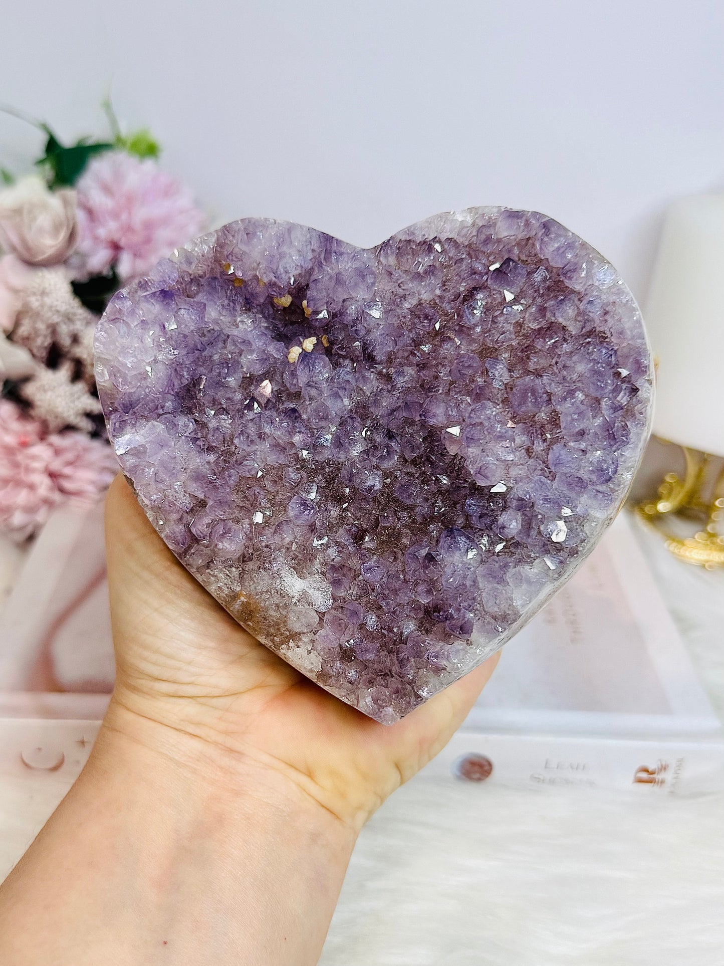 Large Druzy Amethyst Cluster Heart 10cm 681g