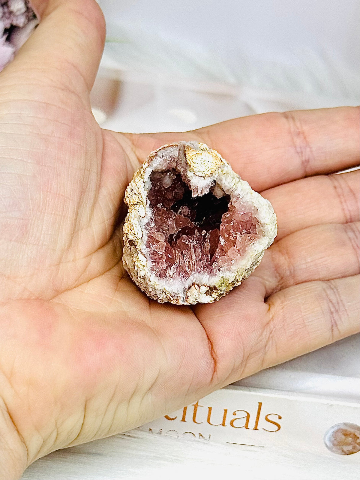 Pink Amethyst Druzy Geode 49g