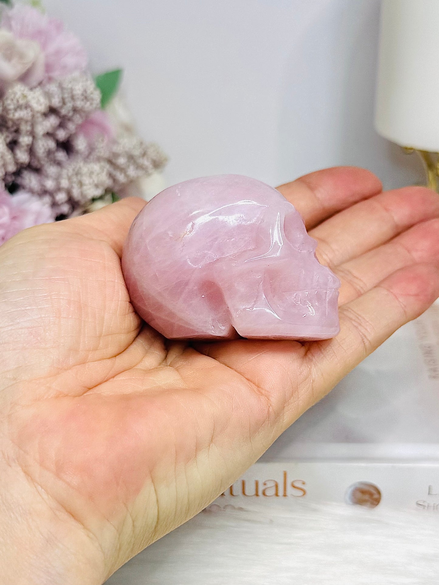 Rose Quartz Carved Skull 5.5cm