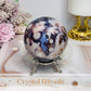 Large Blue Flower Agate | Cherry Blossom Druzy Sphere on Stand 482g