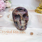 Root Fluorite Druzy Skull 7.5cm 294g