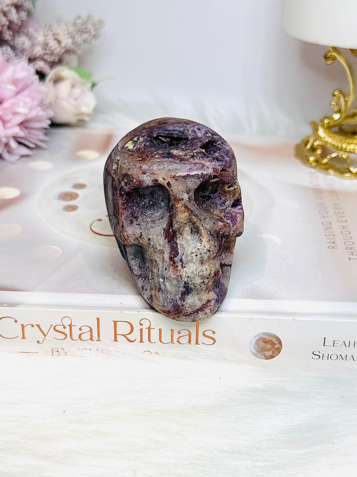 Root Fluorite Druzy Skull 7.5cm 294g