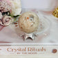 Natural Moonstone with Sunstone Sphere on Stand 126grams