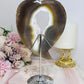 Agate Druzy Carved Heart Wings on Stand 20cm
