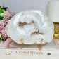 Clear Quartz Natural Druzy Slab 15cm on Glittery Rose Gold Stand