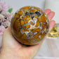 Large Brecciated Jasper Druzy Sphere on Stand 757g