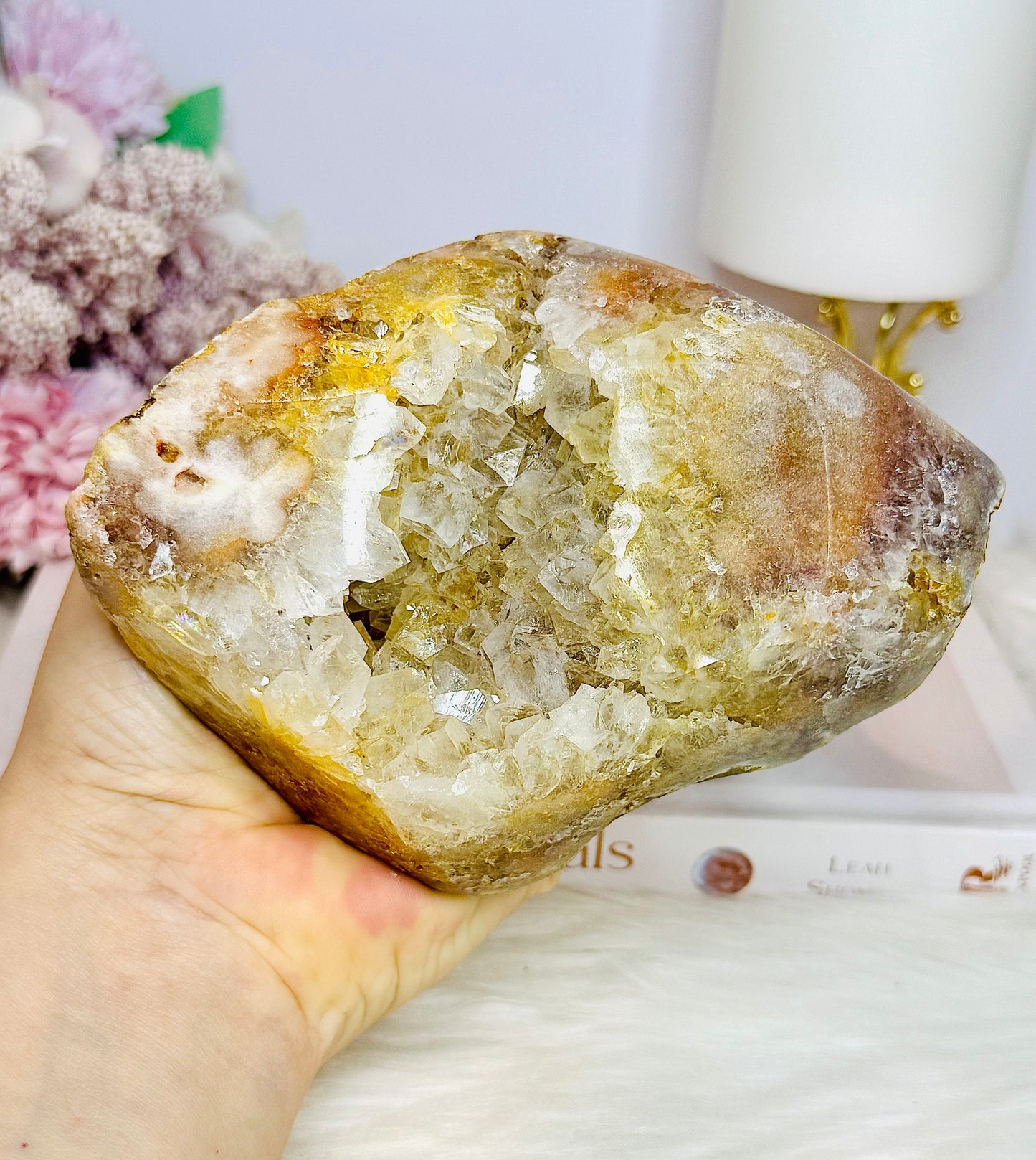 Large Natural 13cm 691 Pink Amethyst Druzy Freeform