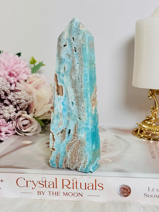 Natural Large 13cm Druzy Hemimorphite Tower