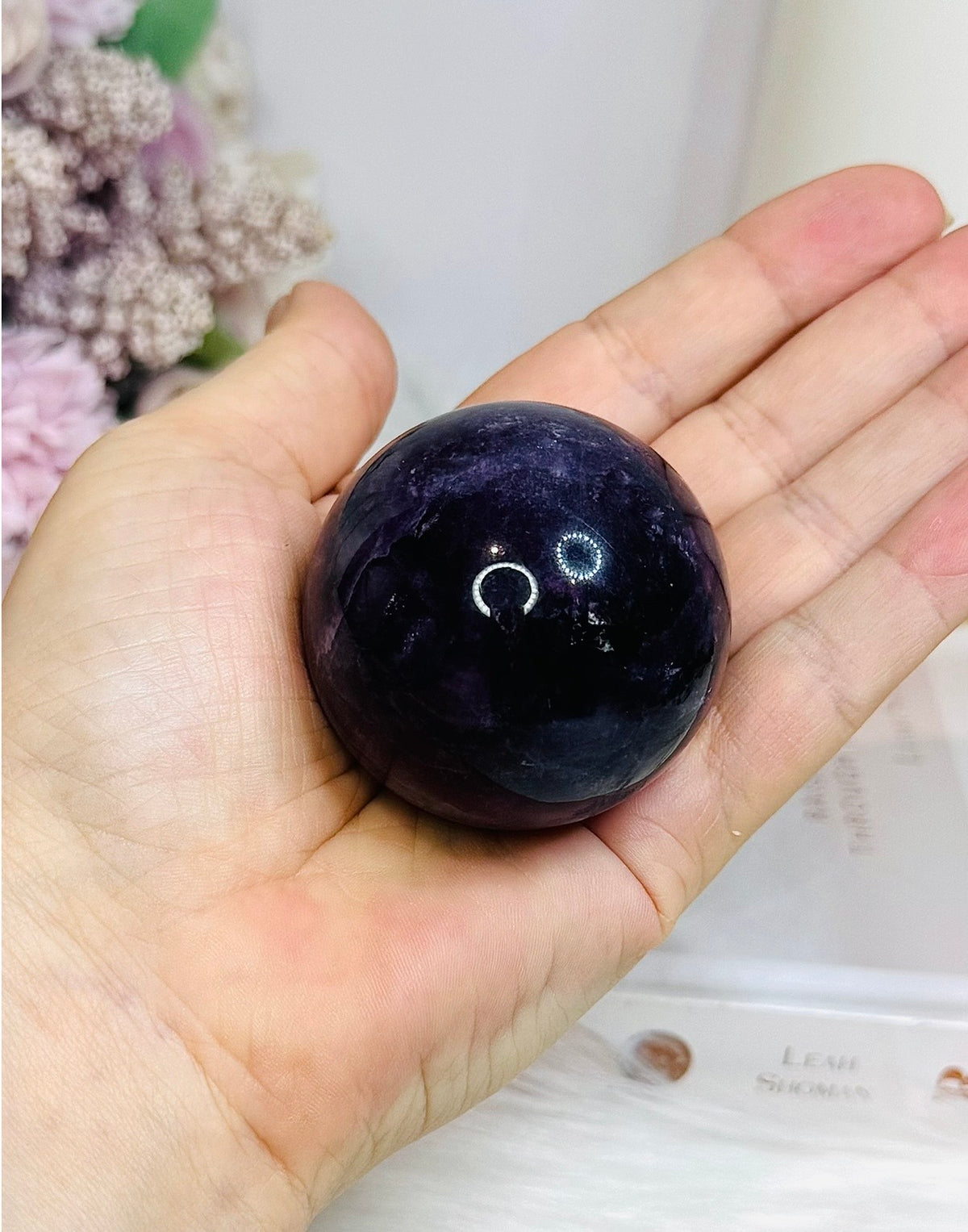 Purple Fluorite Sphere on Stand 195g